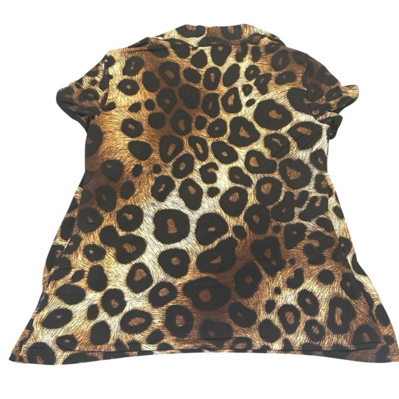 Liz McCoy Leopard Print Open Front Cardigan Top Animal Print - Picture 3 of 3